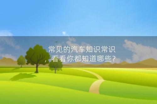 常见的汽车知识常识，看看你都知道哪些？