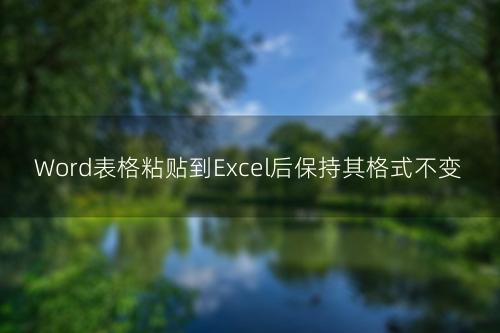 Word表格粘贴到Excel后保持其格式不变