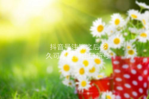 抖音号注销之后多久可以重新注册新号